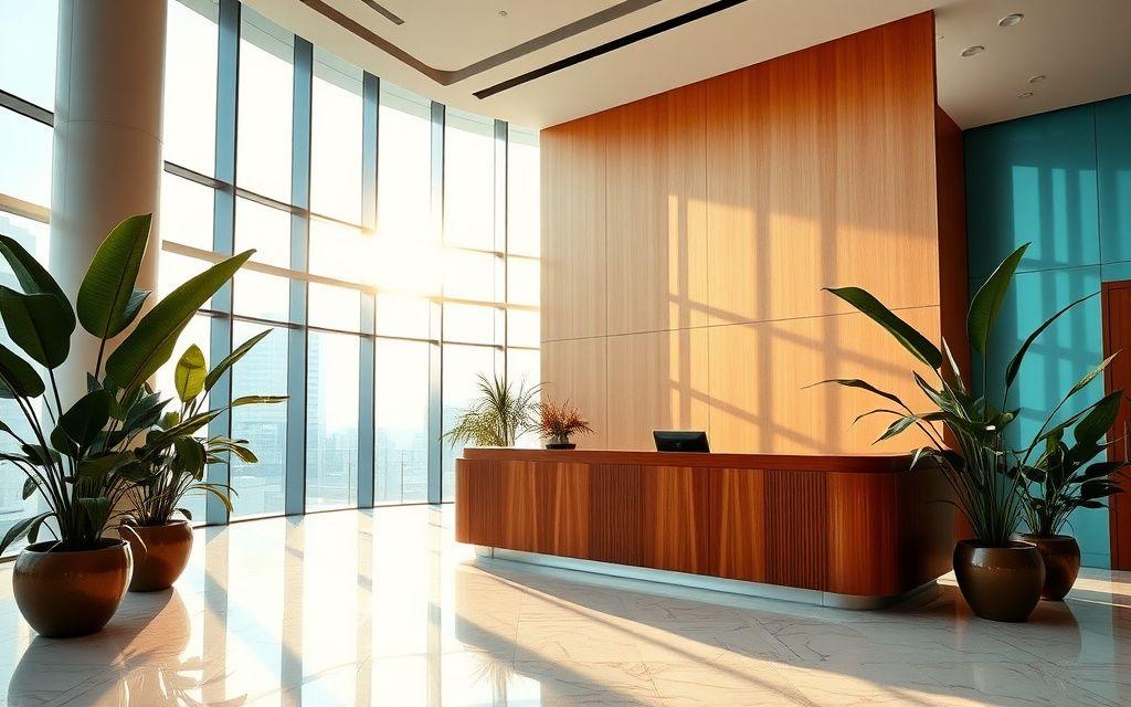 Lobby of the office tower where the Handeity Creative studio is located
